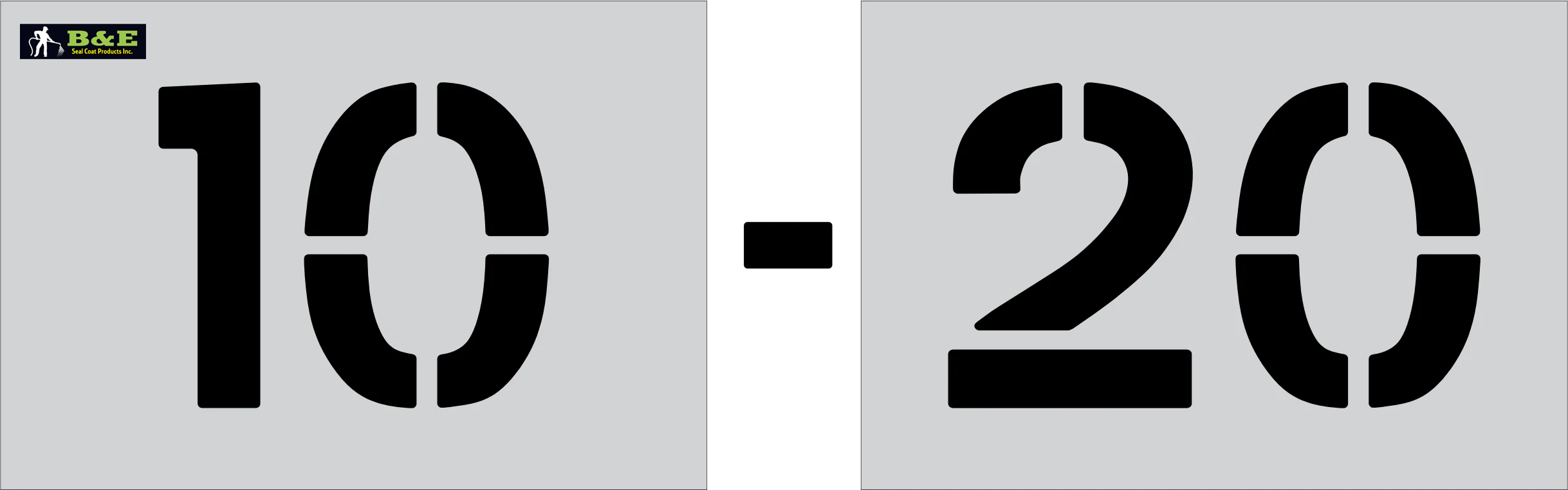 10" Double Digit Extension Number Kit 10-20 Parking Lot Pavement Marking Stencils