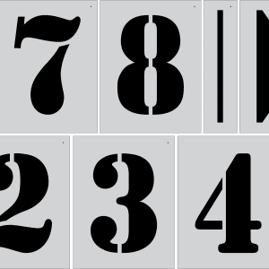 36" X 24" Track Number Kit 12pc Athletic Marking Track and Field Stencil