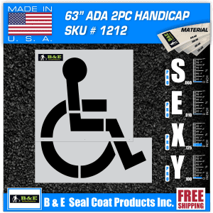 63" Handicap Parking Lot Pavement Marking Stencil | B & E Seal Coat Products