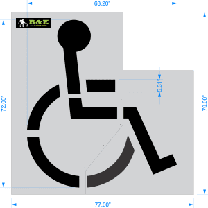 72" Handicap Parking Lot Pavement Marking Stencil | B & E Seal Coat Products