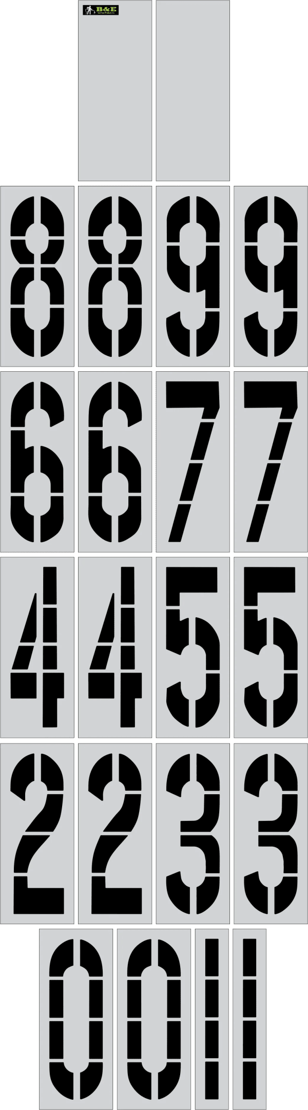 36" x 16" Number Kit Parking Lot Pavement Marking Stencil - Image 2