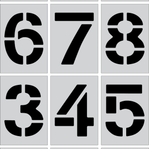 8" Number Kit Parking Lot Pavement Marking Stencils