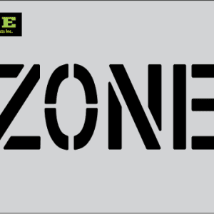 4" Word ZONE Parking Lot Pavement Marking Stencil | B & E Seal Coat Products