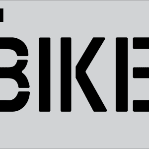 6" Word BIKE Parking Lot Pavement Marking Stencil | B & E Seal Coat Products