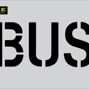 6" Word BUS Parking Lot Pavement Marking Stencil | B & E Seal Coat Products
