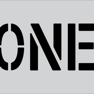 6" Word ONE Parking Lot Pavement Marking Stencil | B & E Seal Coat Products