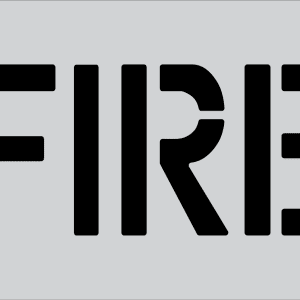 8" Word FIRE Parking Lot Pavement Marking Stencil | B & E Seal Coat Products