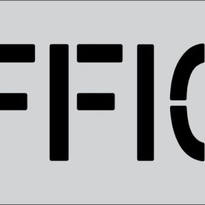 8" Word OFFICE Parking Lot Pavement Marking Stencil | B & E Seal Coat Products