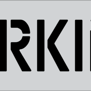 8" Word PARKING Parking Lot Pavement Marking Stencil | B & E Seal Coat Products