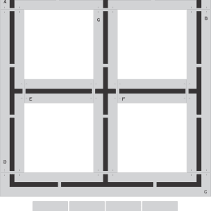 10' Four Square with 4 keys Stencil Playground Stencil