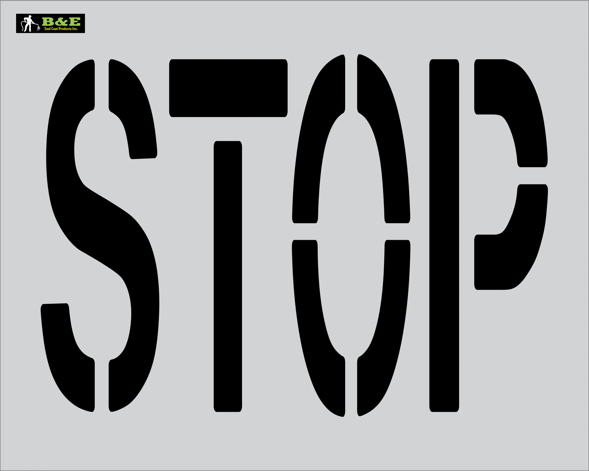 36" x 12" Word - STOP Parking Lot Pavement Marking Stencil