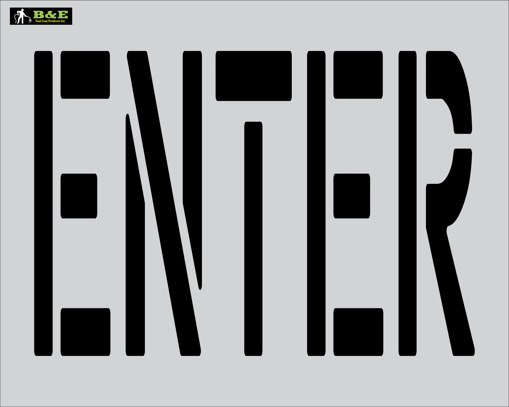 36" x 9" Word - ENTER Parking Lot Pavement Marking Stencil
