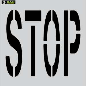 36" x 9" Word - STOP Parking Lot Pavement Marking Stencil