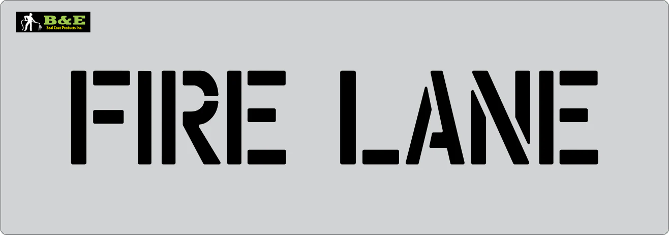 4" Word - FIRE LANE Parking Lot Stencil