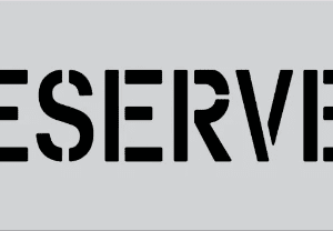 4" Word - RESERVED  Parking Lot  Pavement Marking Stencil