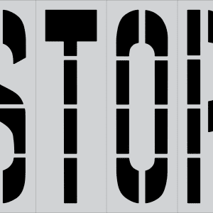 60" x 16" Word - STOP Parking Lot Pavement Marking  Stencil