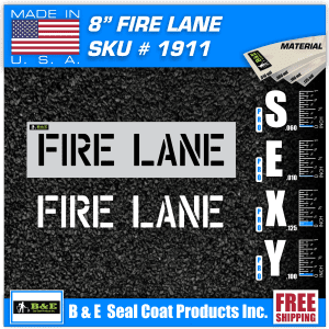 8" Word - FIRE LANE Parking Lot Pavement Marking Stencil